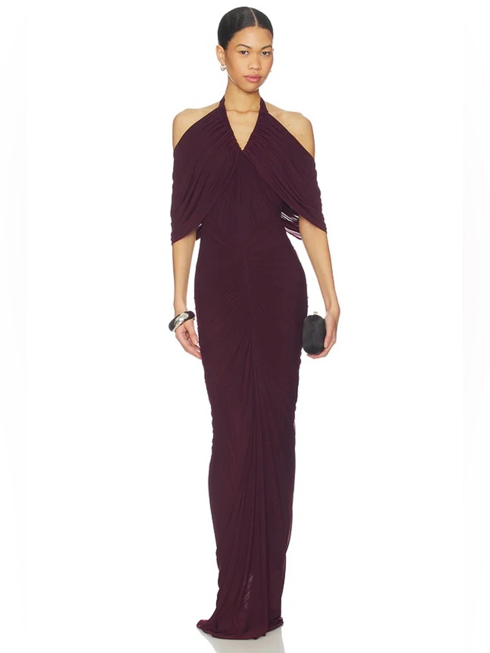 Deme by Gabriella Heloise Burgundy Draped Maxi Gown REVOLVE $440